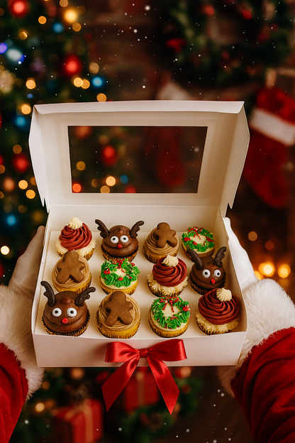 Christmas Cupcake Box – Festive Holiday Dozen