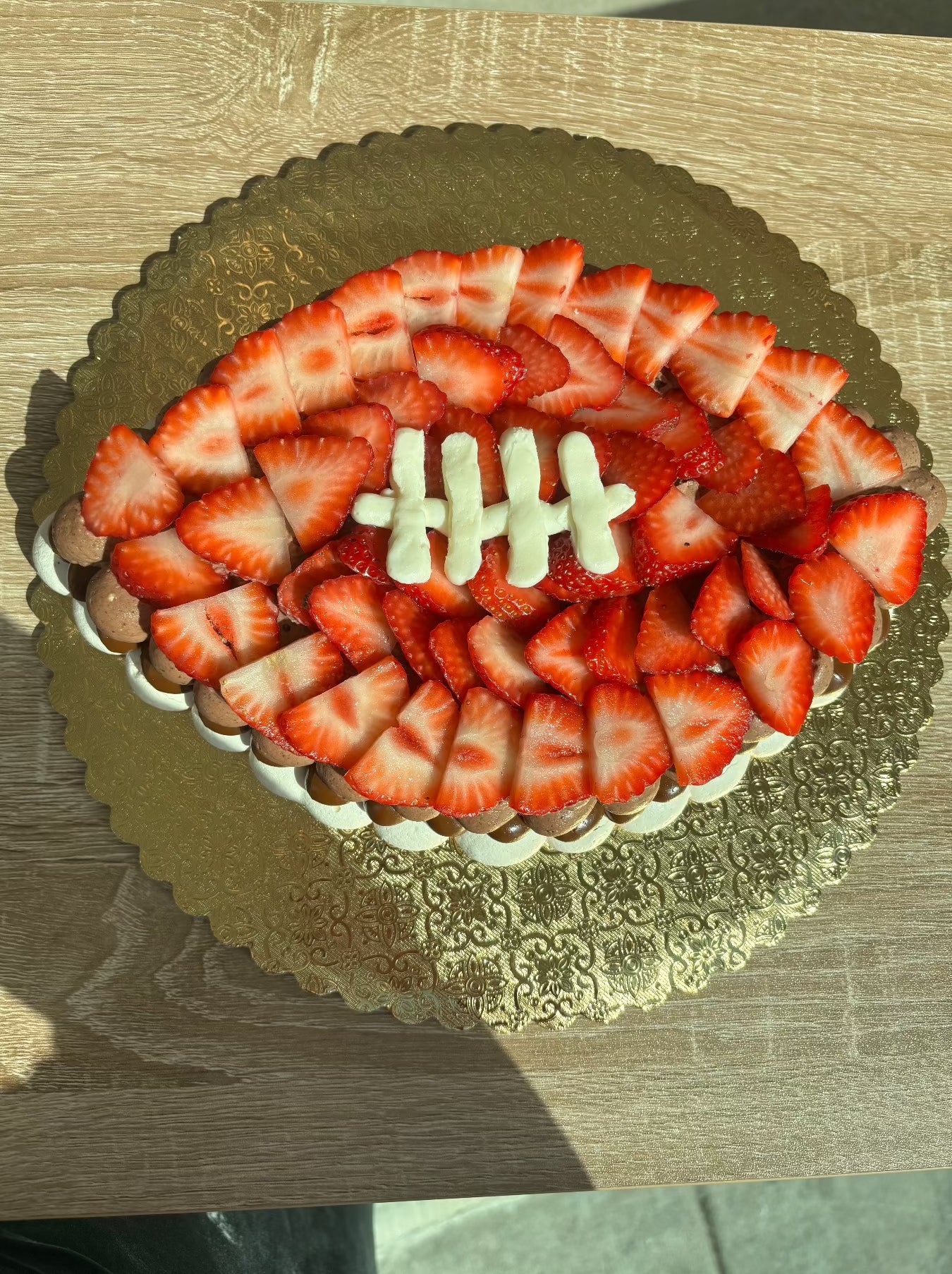 Football Pavlova by Lilly's Munchies for SuperBowl 2024 Celebration